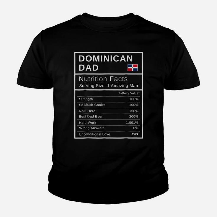 Mens Dominican Dad, Nutrition Facts Shirt Fathers Day Hero Gift Youth T-shirt