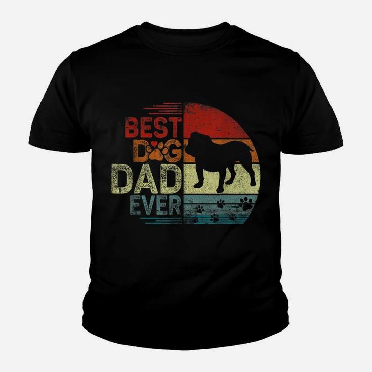 Mens English Bulldog Vintage Dog Dad Shirt Cool Fathers Day Retro Youth T-shirt