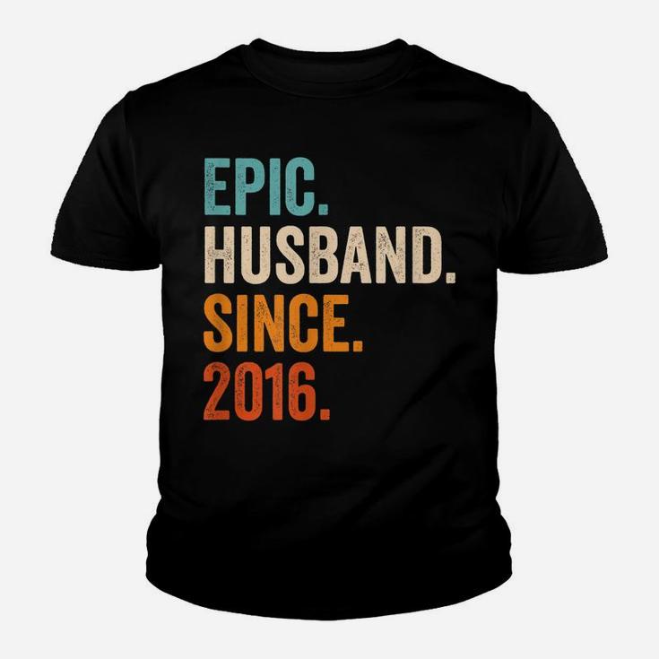 Mens Epic Husband Since 2016 | 5Th Wedding Anniversary 5 Years Youth T-shirt