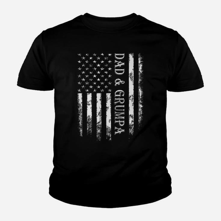 Mens Funny American Flag I Have Two Titles Dad And Grumpa Youth T-shirt