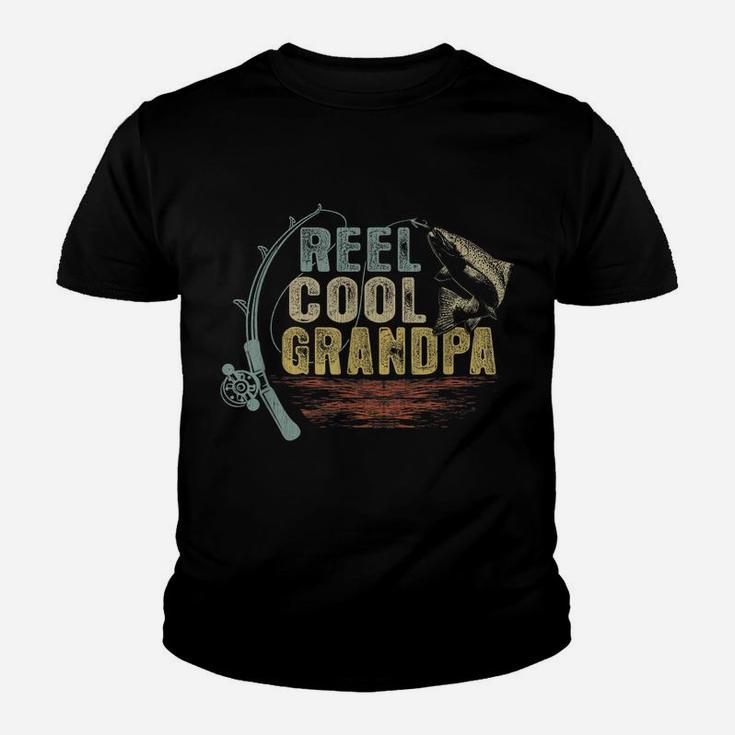 Mens Funny Fishing Tee Vintage Reel Cool Grandpa Youth T-shirt