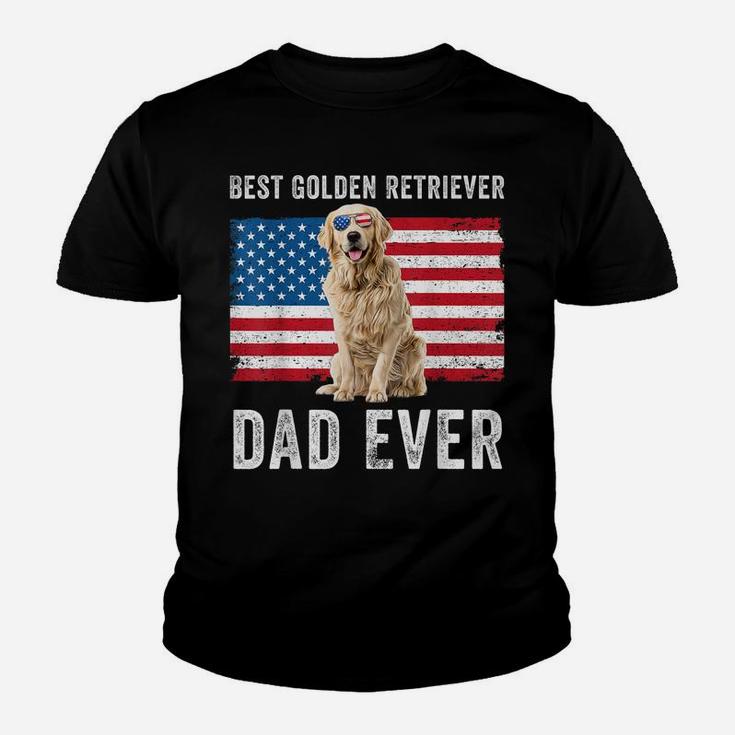 Mens Golden Retriever Dad American Flag Dog Lover Owner Christmas Youth T-shirt