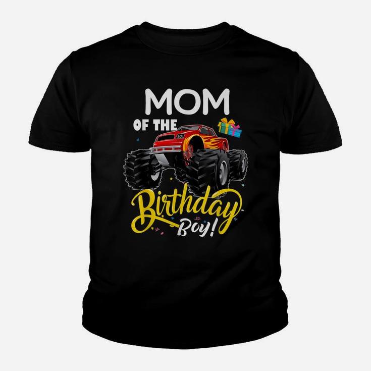 Mens Monster Truck Mom Of The Birthday Boy Gift Youth T-shirt