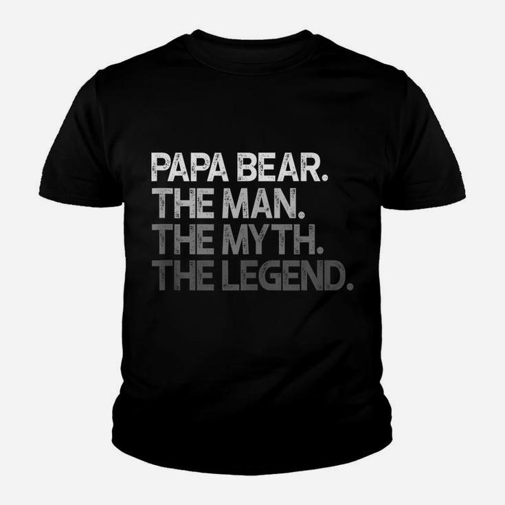 Mens Papa Bear Shirt Gift For Dads & Fathers The Man Myth Legend Youth T-shirt