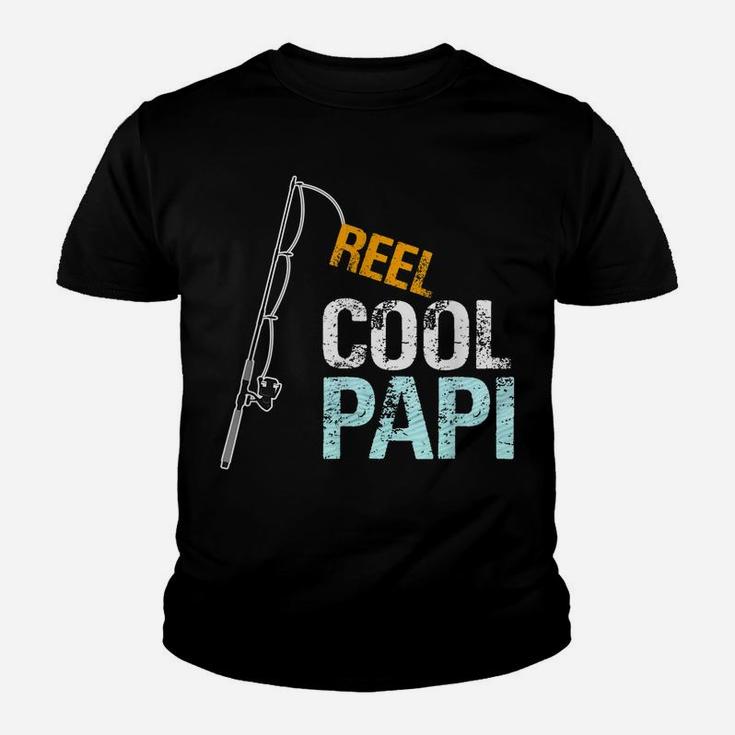 Mens Papi Gift From Granddaughter Grandson Reel Cool Papi Youth T-shirt
