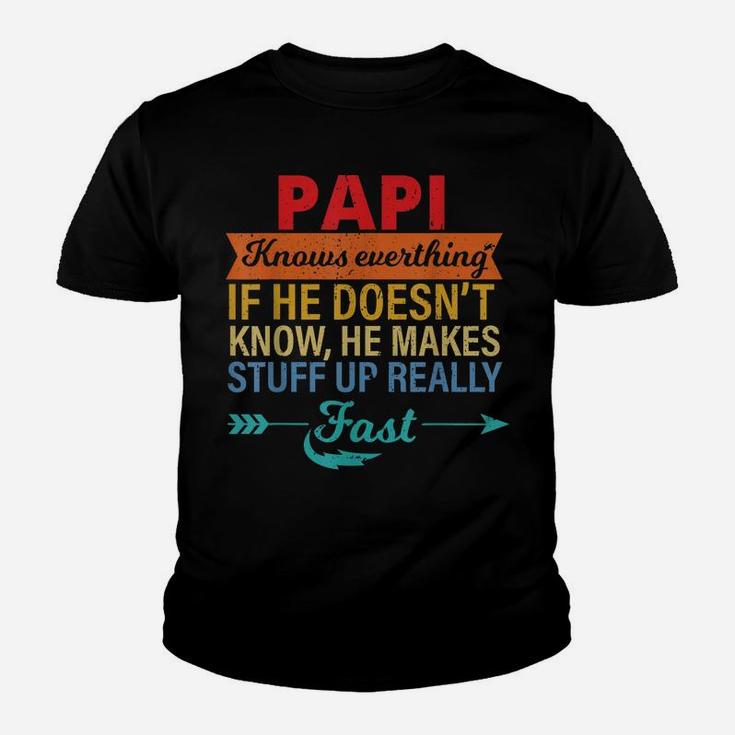 Mens Papi Knows Everything Grandpa Father's Day From Daughter Youth T-shirt