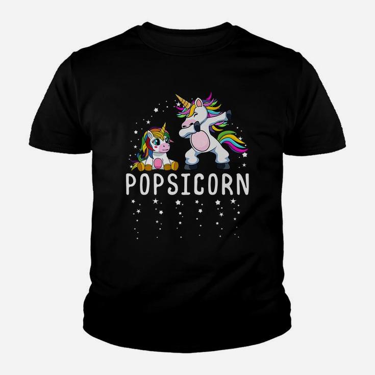 Mens Popsicorn Dabbing Unicorn Grandpa And Baby Birthday Party Youth T-shirt