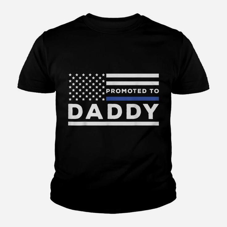 Mens Promoted To Daddy Funny Police Officer Future Father Dad Youth T-shirt