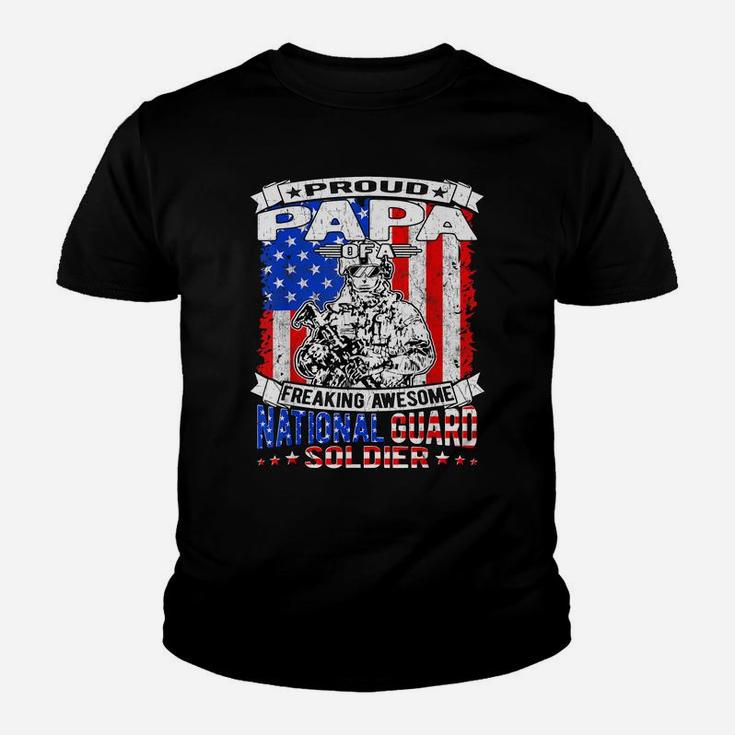 Mens Proud Papa Of A National Guard Soldier Army Grandfather Gift Youth T-shirt