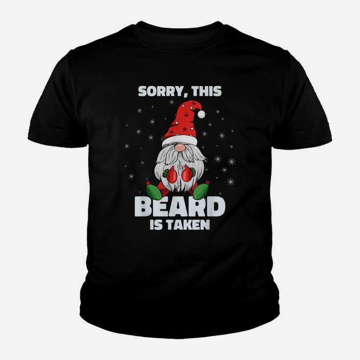 Mens Sorry This Beard Is Taken Shirt Christmas Gnome Beard Youth T-shirt