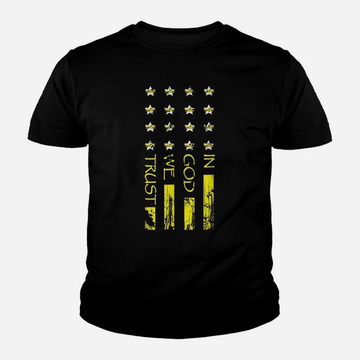 Mens Tow Truck Driver Gift Idea In God We Trust Yellow Line Youth T-shirt