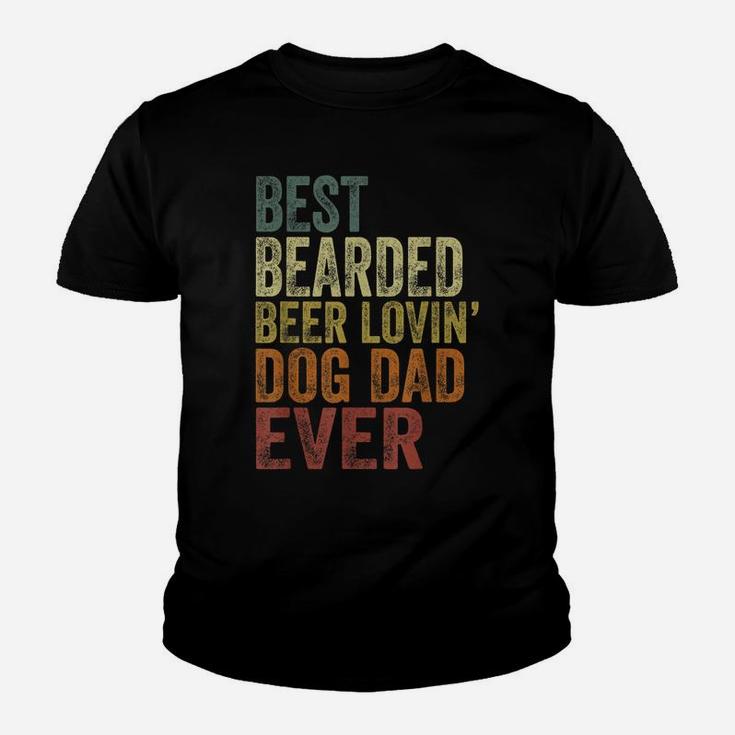 Mens Vintage Best Bearded Beer Lovin Dog Dad Pet Lover Owner Youth T-shirt