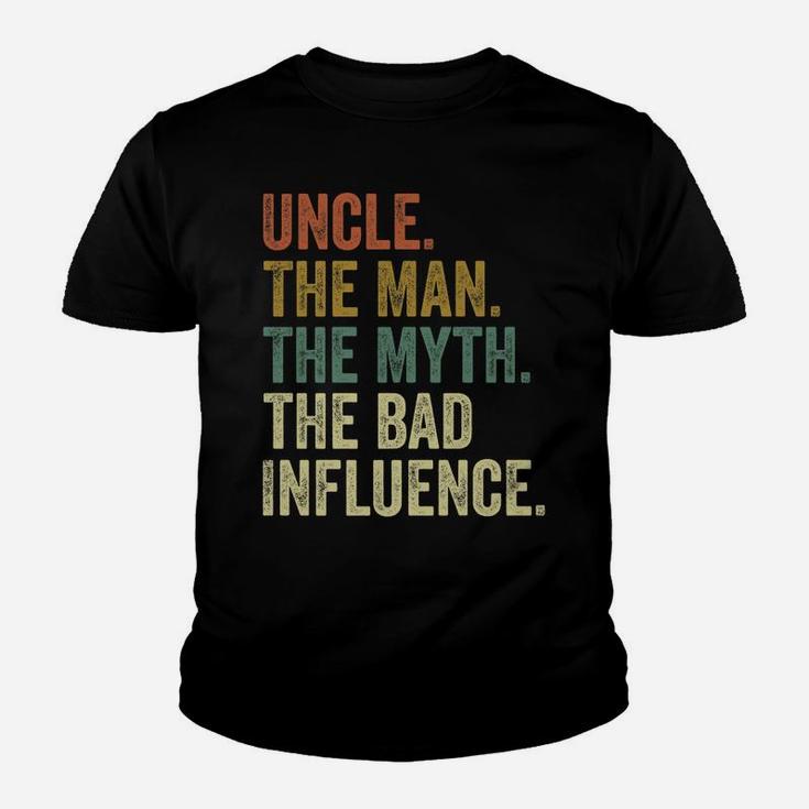 Mens Vintage Fun Uncle Man Myth Bad Influence Funny T-Shirt Youth T-shirt