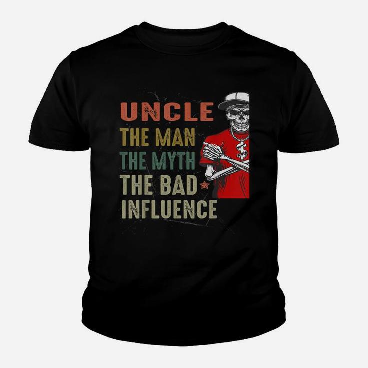 Mens Vintage Fun Uncle Man Myth Bad Influence Funny Youth T-shirt