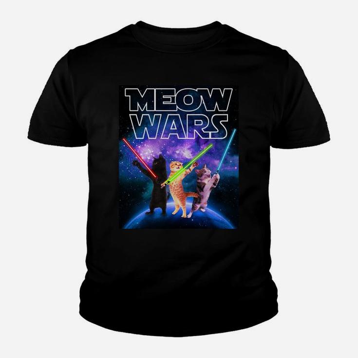 Meow Wars Cat Space Kitty Funny Gifts For Cats Lovers Youth T-shirt