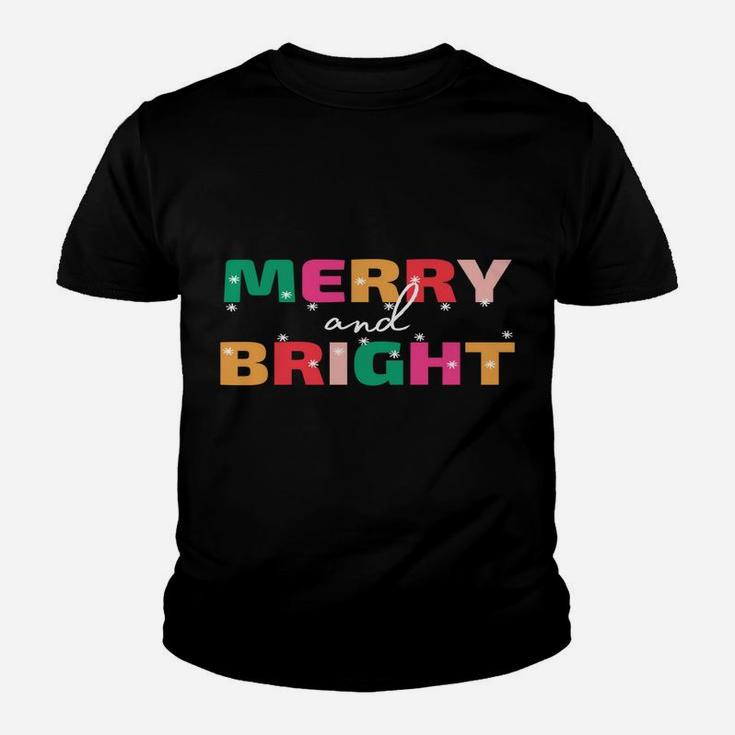 Merry And Bright Winter Holiday Christmas Hannukah Kwanzaa Youth T-shirt