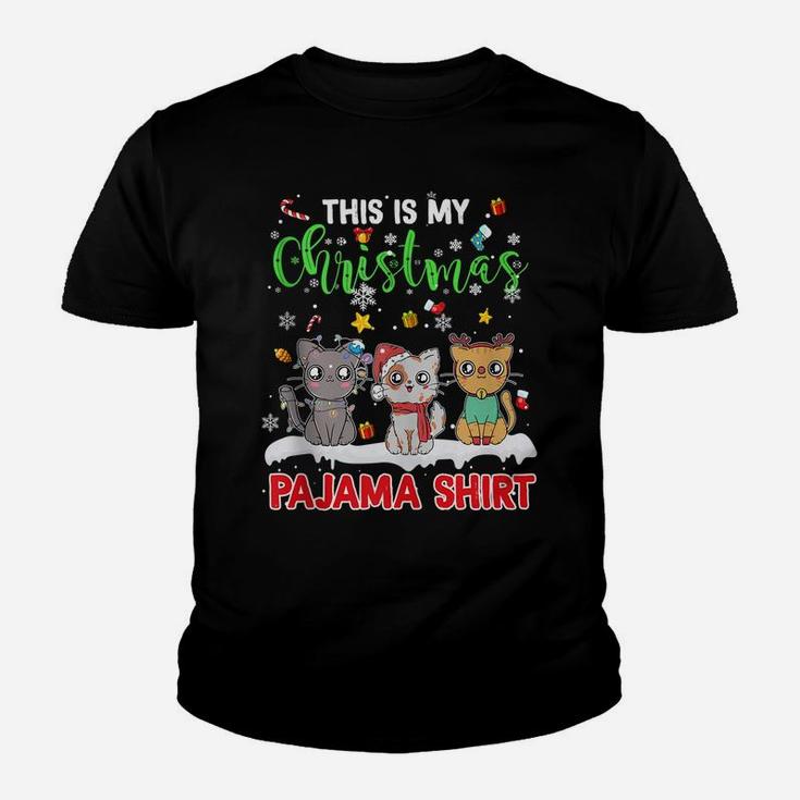 Merry Catmas Cat Lovers This Is My Christmas Pajama Shirt Youth T-shirt