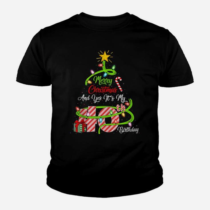 Merry Christmas And Yes It's My 40Th Birthday Christmas Tree Youth T-shirt