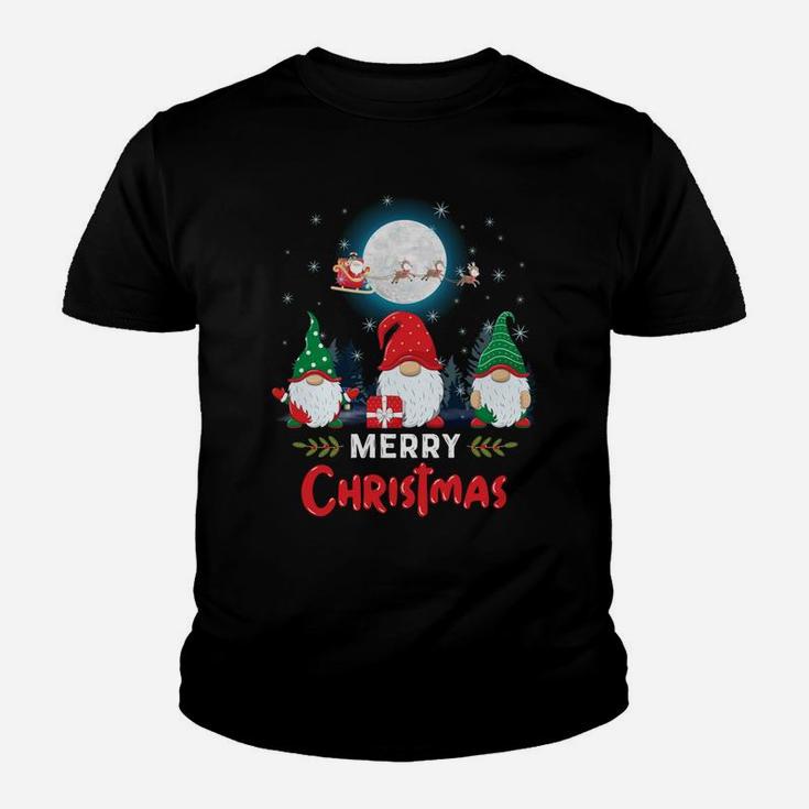 Merry Christmas Cute Gnomes Xmas Matching Pajama Santa Claus Sweatshirt Youth T-shirt