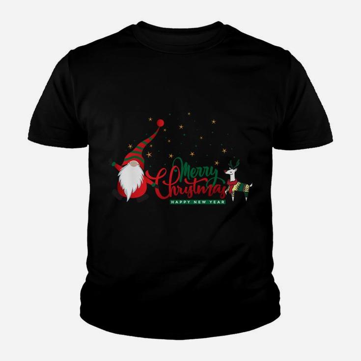 Merry Christmas Outfit Gift Cute Santa Claus Elf Reindeer Sweatshirt Youth T-shirt