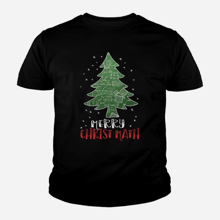 Merry Christmath Christmas Math Tree Geometry Fraction Jokes Sweatshirt Youth T-shirt