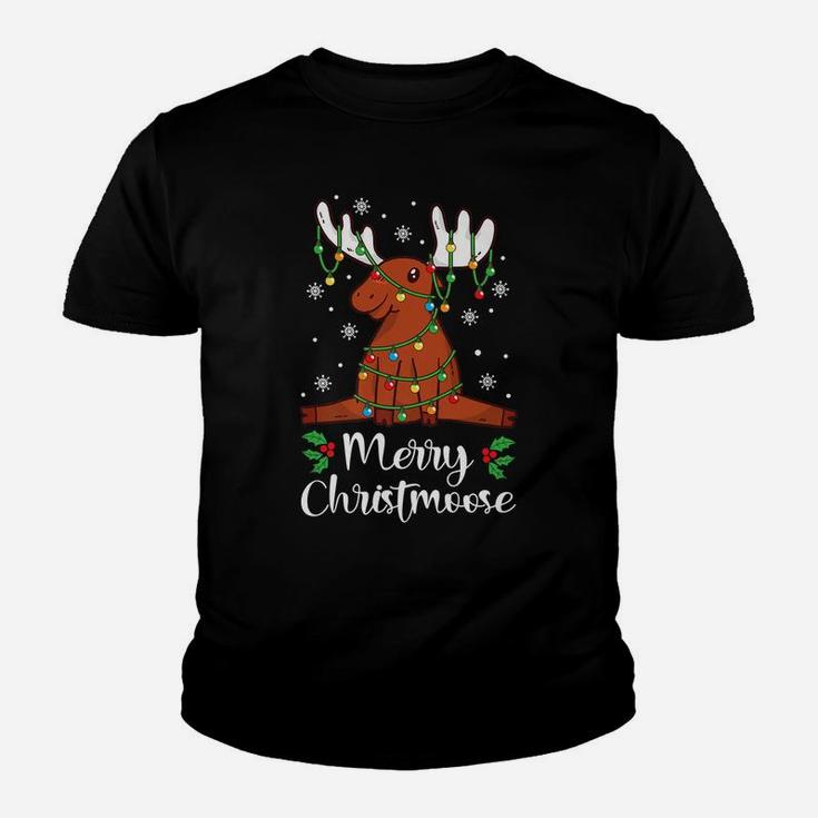 Merry Christmoose Holiday Humor Funny Gift Christmas Animal Youth T-shirt