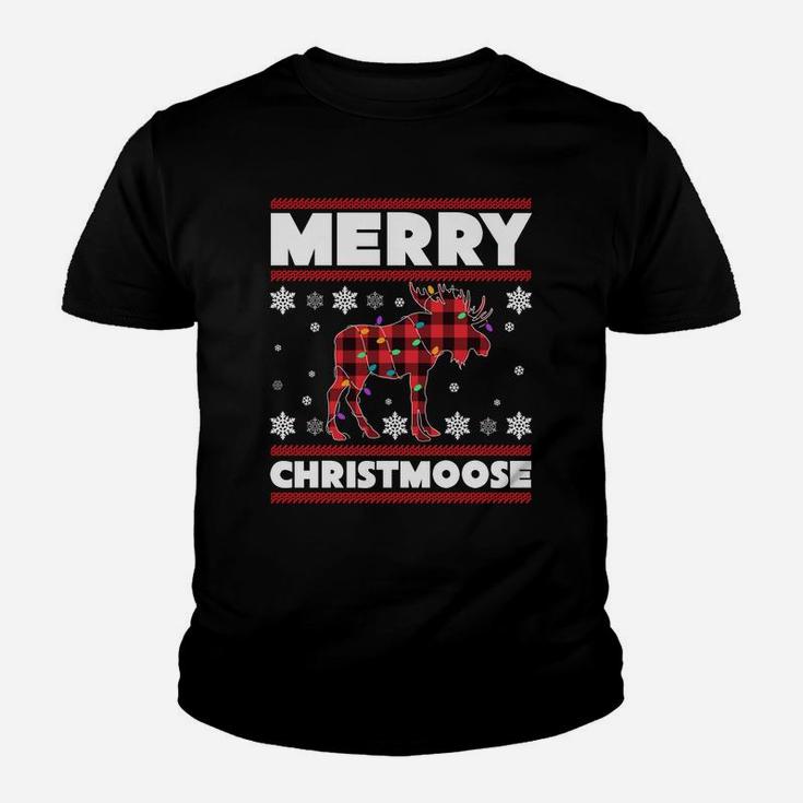 Merry Christmoose Sweatshirt Funny Moose Christmas Gifts Youth T-shirt