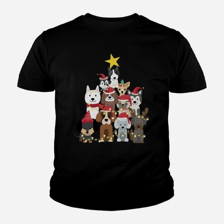 Merry Dogmas Cute Dog Xmas Christmas Tree Sweatshirt Youth T-shirt