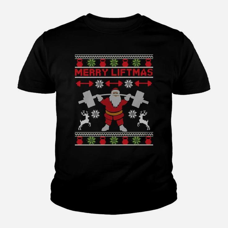 Merry Liftmas - Fitness Xmas Santa Christmas Bodybuilder Sweatshirt Youth T-shirt