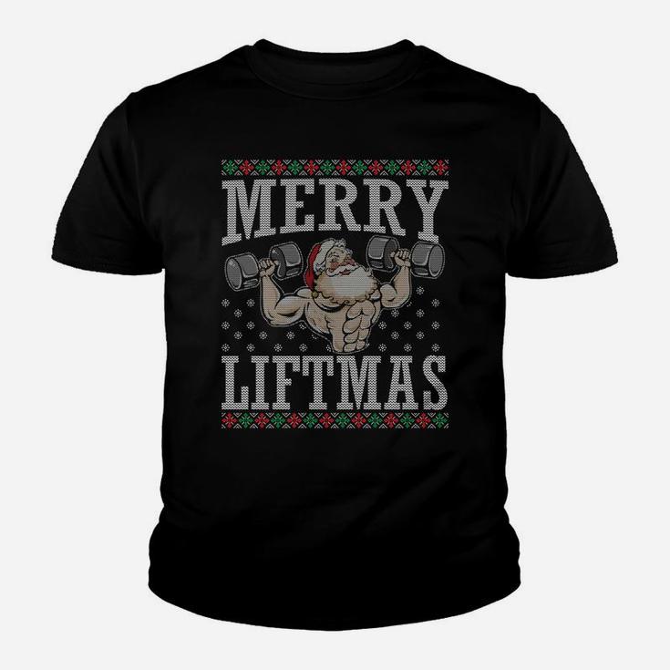 Merry Liftmas Funny Fitness Weight Lifting Workout Gym Gift Youth T-shirt