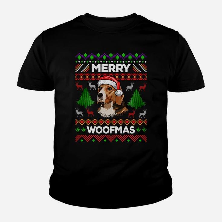 Merry Woofmas Ugly Sweater Christmas Beagle Lover Gift Sweatshirt Youth T-shirt