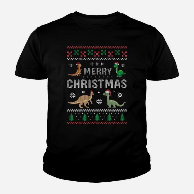 Merry Xmas Holiday Clothing Funny Dinosaur Ugly Christmas Sweatshirt Youth T-shirt