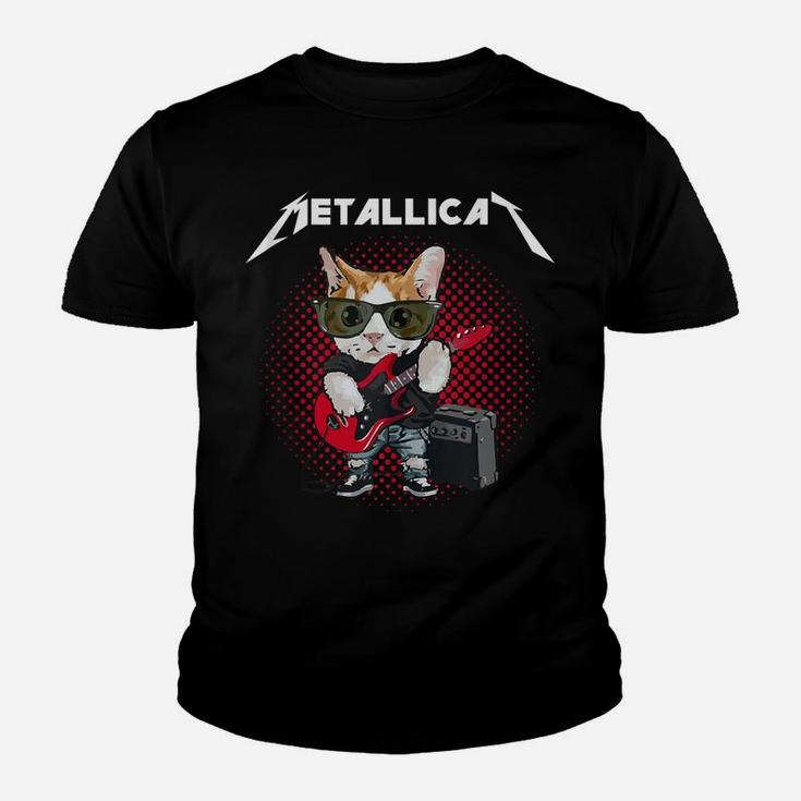 Metallicat Rock Music Funny Parody Cat Lovers Concert Youth T-shirt