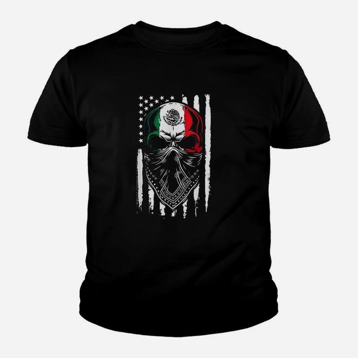 Mexican Skull 2021 American Mexican Flag Youth T-shirt