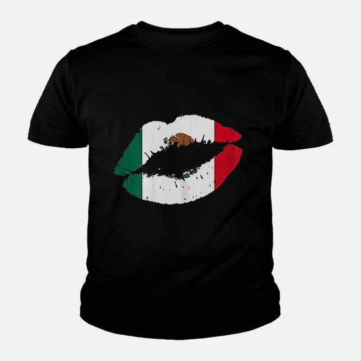 Mexico Lips Kiss Mexican Flag Pride Mexicana Youth T-shirt