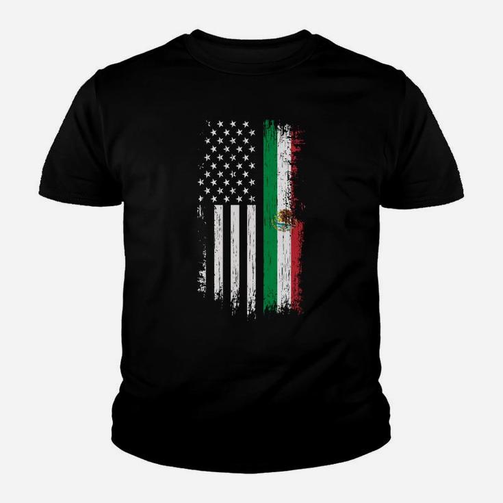 Mexico Usa Grown Roots - Mexican American Flag Youth T-shirt