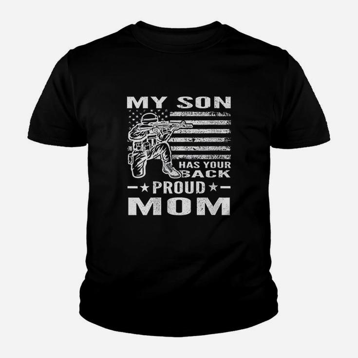 Military My Son Has Your Back Proud Mom Patriotic Soldier Youth T-shirt