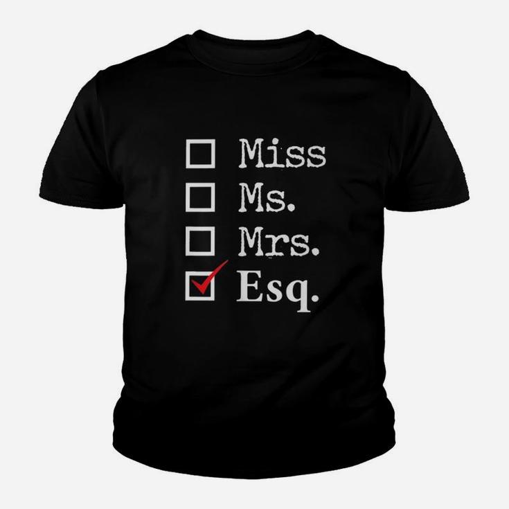 Miss Ms Mrs Esq Lawyer Youth T-shirt