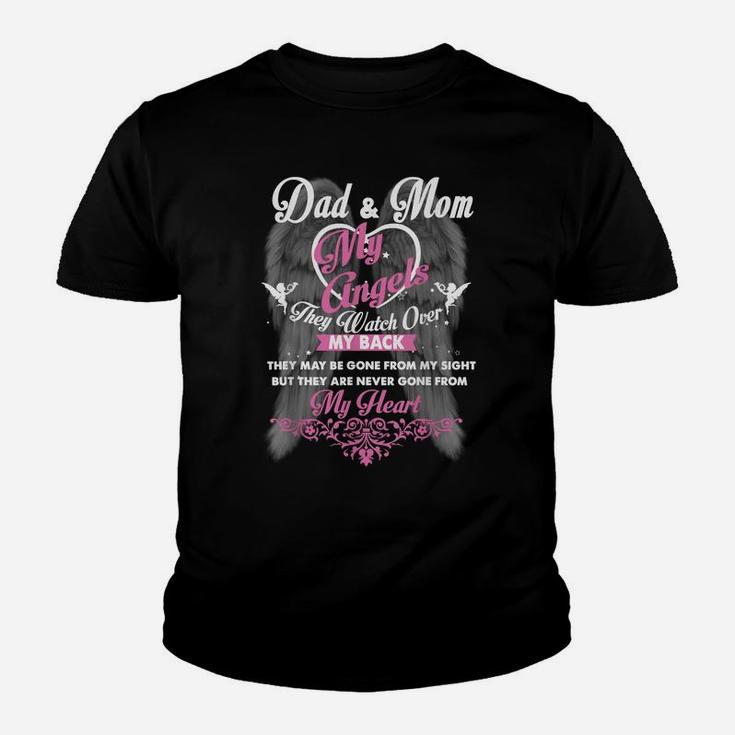 Mom And Dad In Heaven Forever My Angels Memorial Of Parents Youth T-shirt