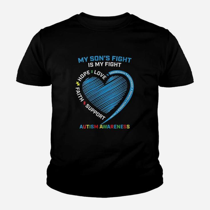 Mom Dad Heart My Sons Fight Is My Fight Youth T-shirt