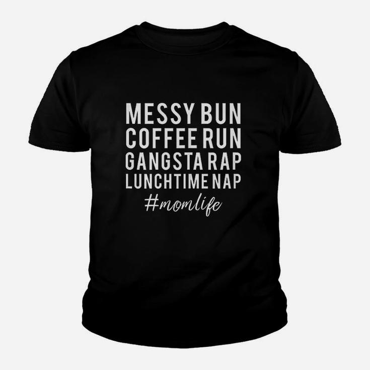 Mom Life Messy Bun Coffee Run Youth T-shirt