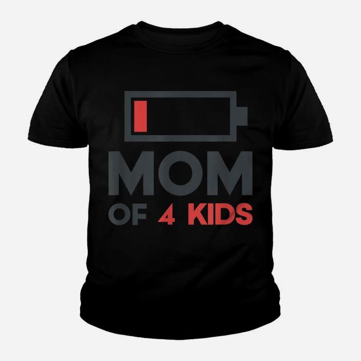 Mom Of 4 Kids Shirt Women Funny Mothers Day Gifts From Son Youth T-shirt