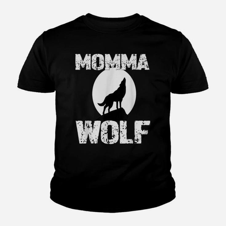 Momma Wolf Shirt Matching Family Tribe Wolves Moon Mom Mum Youth T-shirt