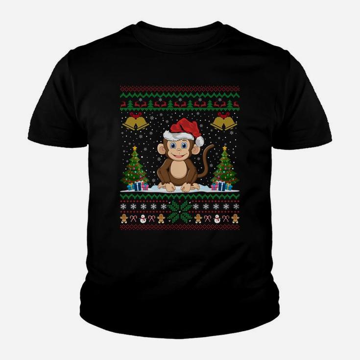 Monkeys Animal Lover Xmas Gift Ugly Monkey Christmas Sweatshirt Youth T-shirt