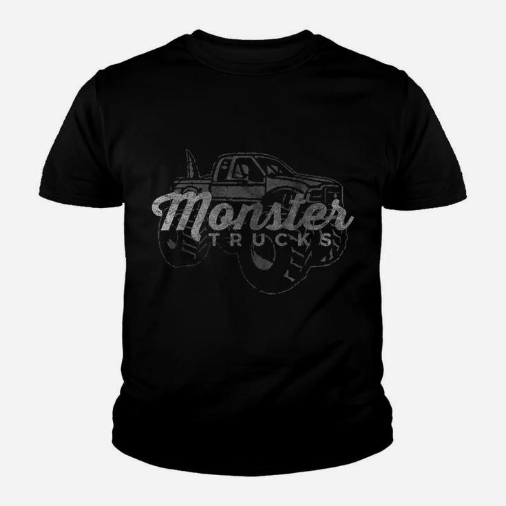 Monster Trucks Vintage Retro Big Truck Lover Youth T-shirt