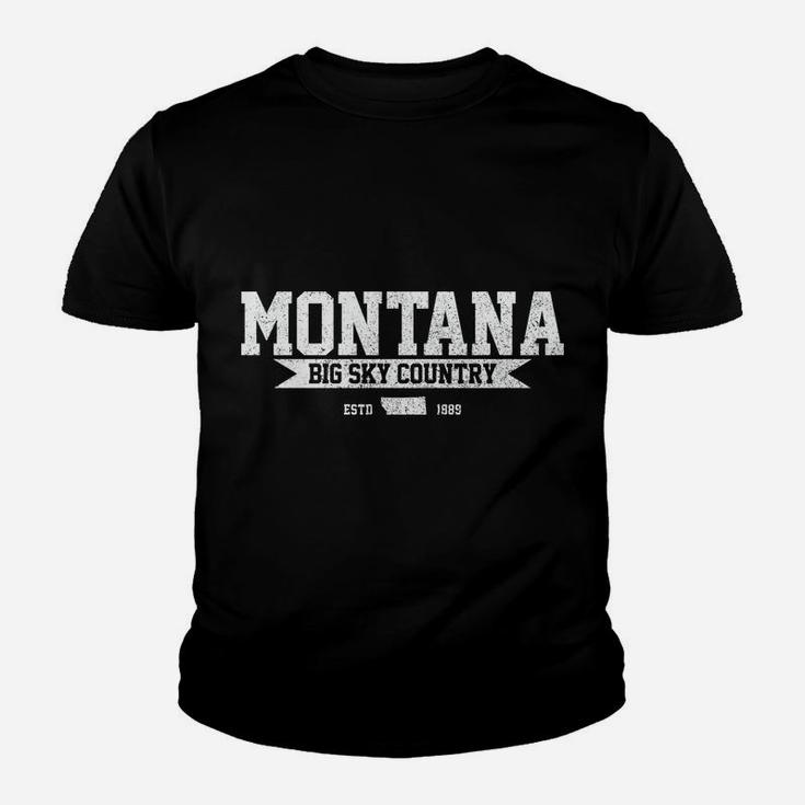 Montana Est1889 State Map Souvenir Gift Youth T-shirt