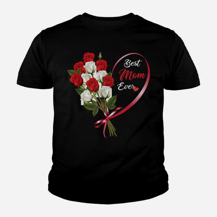 Mother's Day Roses, Best Mom Ever, Colourful Flower Design Youth T-shirt