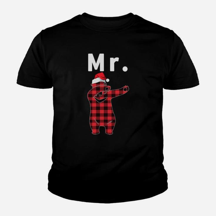 Mr Bear Christmas Sweatshirt For Couple Xmas Plaid Pajamas Youth T-shirt
