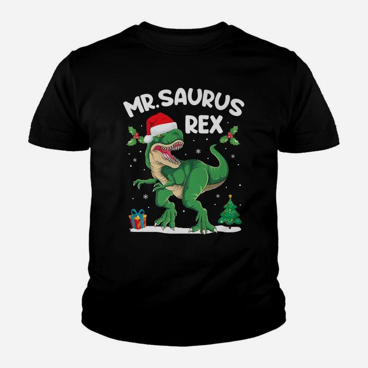 Mr Saurus T-Rex Matching Family Christmas Dinosaur Funny Youth T-shirt