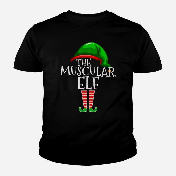 Muscular Elf Group Matching Family Christmas Gifts Workout Youth T-shirt